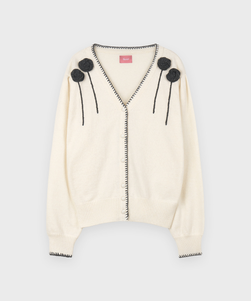 SINOON(シヌーン)の「Rose Drizzle Cardigan (Ivory)(カーディガン/ボレロ・レディース・アイボリー・FREE)」の4枚目の写真