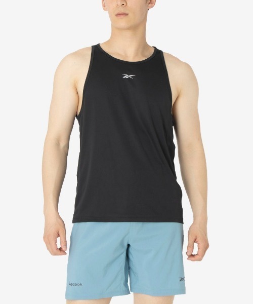 Reebok(リーボック)の「ラン タンクトップ / ID RUN TANK(タンクトップ・メンズ・ブルー/ブラック系その他/ブラック・X-LARGE/SMALL/MEDIUM/LARGE)」の1枚目の写真