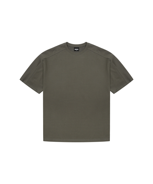 NINEZ（ナインゼット）の「Z3 コットン切り替えオーバーサイズTシャツ (3色)（Tシャツ/カットソー・メンズ・ホワイト/ブラック/カーキ・MEDIUM/LARGE/X-LARGE/2XL）」の8枚目の写真