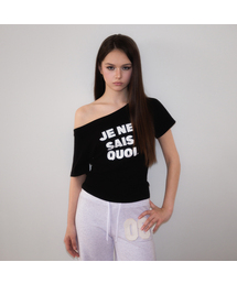 Minimal French Lettering T-shirt [Black]