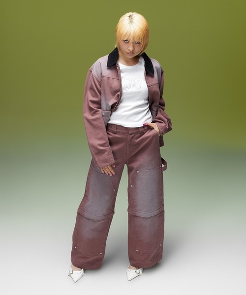 X-girl(エックスガール)の「FADED WORK JACKET(その他アウター・レディース・ブラウン/チャコール・S/M)」の5枚目の写真