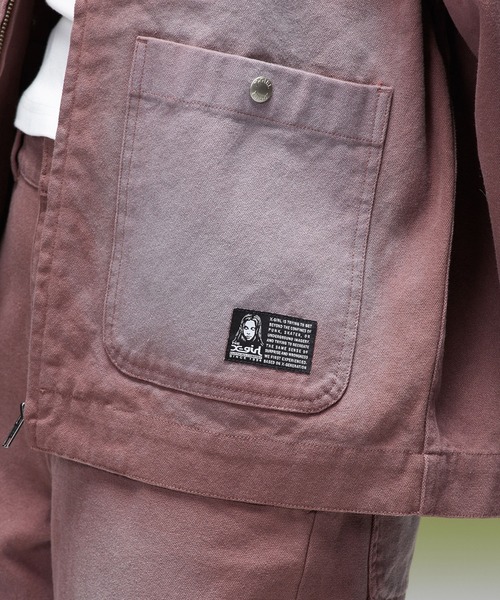 X-girl(エックスガール)の「FADED WORK JACKET(その他アウター・レディース・ブラウン/チャコール・S/M)」の9枚目の写真