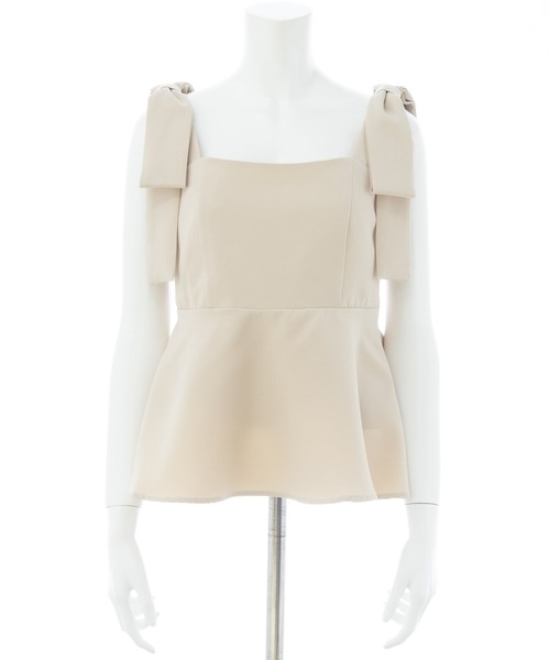 SOELA(ソエラ)の「【INGNI SOELA】ショルダーリボンペプラムブラウス/WEB限定(シャツ/ブラウス・レディース・アイボリー/ブラック・FREE)」の16枚目の写真