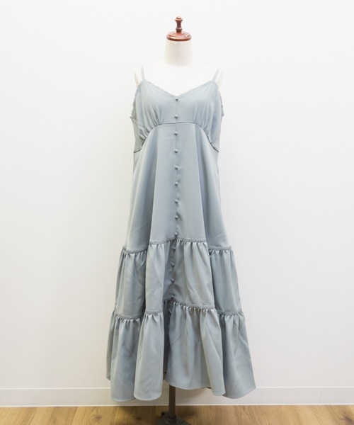 CLETTE(クレット)の「CLETTEオリジナルレース使いティアードキャミワンピース(ワンピース・レディース・チャコールグレー/ブルー/グレイッシュベージュ・4L/3L/LL)」の13枚目の写真