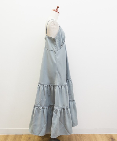 CLETTE(クレット)の「CLETTEオリジナルレース使いティアードキャミワンピース(ワンピース・レディース・チャコールグレー/ブルー/グレイッシュベージュ・4L/3L/LL)」の14枚目の写真