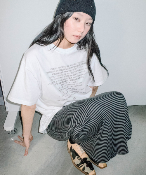CHICKS(チックス)の「アッセンブルレタリングオーバー半袖ホワイト(Tシャツ/カットソー・レディース・ホワイト・ONE SIZE/TWO)」の4枚目の写真