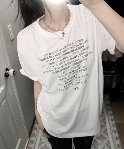 CHICKS(チックス)の「アッセンブルレタリングオーバー半袖ホワイト(Tシャツ/カットソー・レディース・ホワイト・ONE SIZE/TWO)」の8枚目の写真
