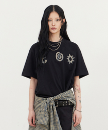 TONY LAWRENCE（トニーローレンス）の「アプリケ刺繍半袖Tシャツブラック（Tシャツ/カットソー）」