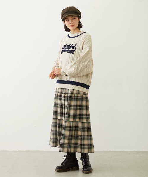 MILKFED.(ミルクフェド)の「CRICKET KNIT PATCH TOP(ニット/セーター・レディース・レッド/オフホワイト/ネイビー・ONE SIZE)」の19枚目の写真