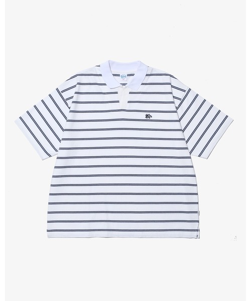KEBOZ(ケボズ)の「EFG BORDER SKIPPER S/S POLO(ポロシャツ・メンズ・ブラウン/ホワイト/ネイビー/ブルー・L/M/XL)」の1枚目の写真