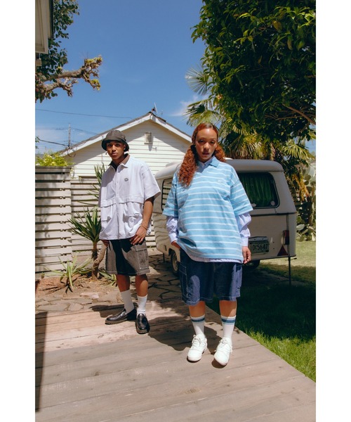 KEBOZ(ケボズ)の「EFG BORDER SKIPPER S/S POLO(ポロシャツ・メンズ・ブラウン/ホワイト/ネイビー/ブルー・L/M/XL)」の7枚目の写真