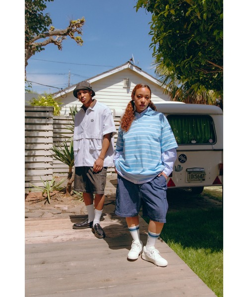 KEBOZ(ケボズ)の「EFG BORDER SKIPPER S/S POLO(ポロシャツ・メンズ・ブラウン/ホワイト/ネイビー/ブルー・L/M/XL)」の8枚目の写真