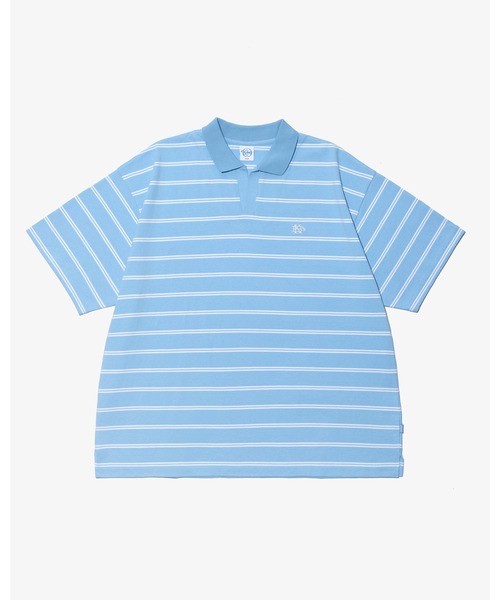 KEBOZ(ケボズ)の「EFG BORDER SKIPPER S/S POLO(ポロシャツ・メンズ・ブラウン/ホワイト/ネイビー/ブルー・L/M/XL)」の9枚目の写真