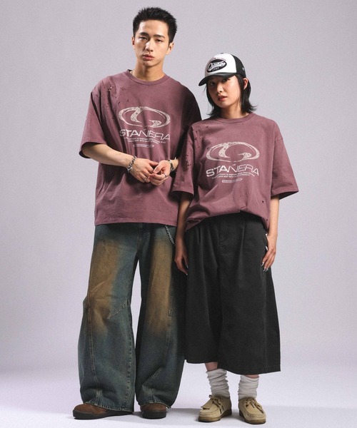 RAGEBLUE(レイジブルー)の「Pigment Damage Logo T-Shirt/ピグメント加工ダメージロゴTシャツ(Tシャツ/カットソー・メンズ・ブラック/レッド/ライトグレー・MEDIUM/LARGE)」の6枚目の写真