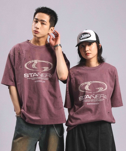 RAGEBLUE(レイジブルー)の「Pigment Damage Logo T-Shirt/ピグメント加工ダメージロゴTシャツ(Tシャツ/カットソー・メンズ・ブラック/レッド/ライトグレー・MEDIUM/LARGE)」の7枚目の写真