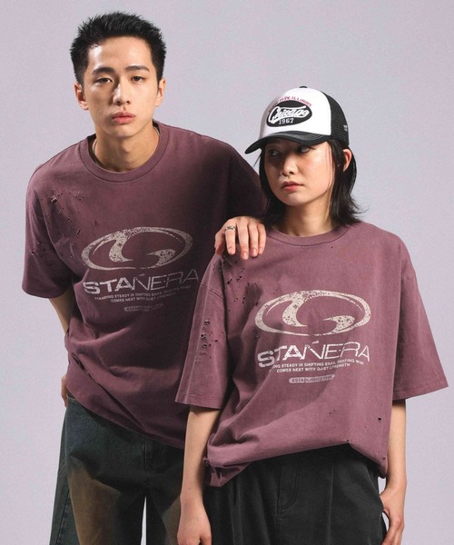 RAGEBLUE(レイジブルー)の「Pigment Damage Logo T-Shirt/ピグメント加工ダメージロゴTシャツ(Tシャツ/カットソー・メンズ・ブラック/レッド/ライトグレー・MEDIUM/LARGE)」の8枚目の写真