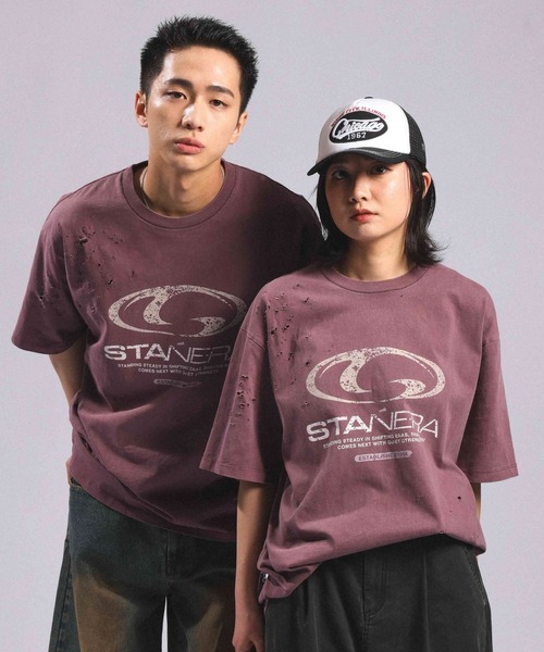 RAGEBLUE(レイジブルー)の「Pigment Damage Logo T-Shirt/ピグメント加工ダメージロゴTシャツ(Tシャツ/カットソー・メンズ・ブラック/レッド/ライトグレー・MEDIUM/LARGE)」の9枚目の写真