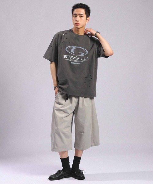 RAGEBLUE(レイジブルー)の「Pigment Damage Logo T-Shirt/ピグメント加工ダメージロゴTシャツ(Tシャツ/カットソー・メンズ・ブラック/レッド/ライトグレー・MEDIUM/LARGE)」の11枚目の写真