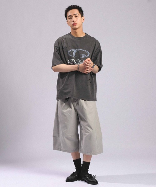 RAGEBLUE(レイジブルー)の「Pigment Damage Logo T-Shirt/ピグメント加工ダメージロゴTシャツ(Tシャツ/カットソー・メンズ・ブラック/レッド/ライトグレー・MEDIUM/LARGE)」の12枚目の写真
