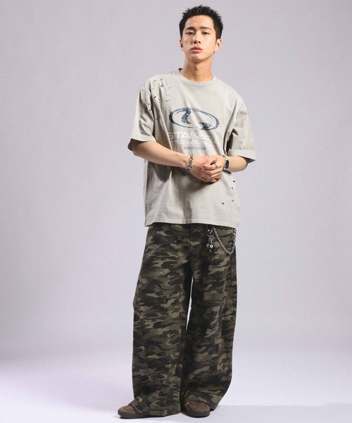RAGEBLUE(レイジブルー)の「Pigment Damage Logo T-Shirt/ピグメント加工ダメージロゴTシャツ(Tシャツ/カットソー・メンズ・ブラック/レッド/ライトグレー・MEDIUM/LARGE)」の18枚目の写真