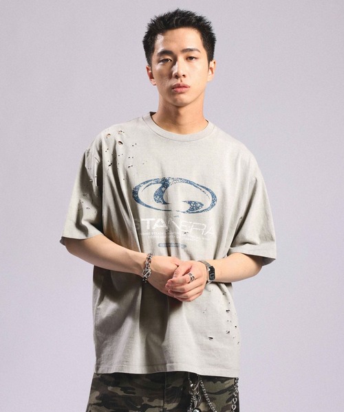 RAGEBLUE(レイジブルー)の「Pigment Damage Logo T-Shirt/ピグメント加工ダメージロゴTシャツ(Tシャツ/カットソー・メンズ・ブラック/レッド/ライトグレー・MEDIUM/LARGE)」の21枚目の写真