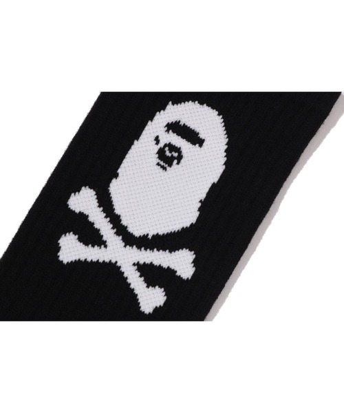 A BATHING APE(アベイシングエイプ)の「APE CROSSBONE SOCKS(ソックス/靴下・メンズ・ブラック/ホワイト・LARGE/MEDIUM)」の4枚目の写真