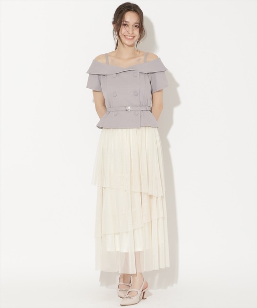 WILLSELECTION(ウィルセレクション)の「アシメティアードチュールスカート(スカート・レディース・ピンク/ブラック/オフホワイト・FREE)」の2枚目の写真