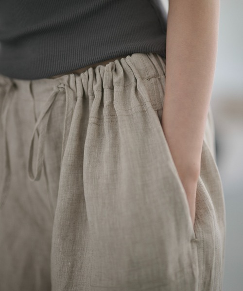 LAULEN（ローレン）の「linen relax pants /リネンリラックスパンツ（その他パンツ・レディース・アイボリー/ブルー/グレー・FREE）」の8枚目の写真