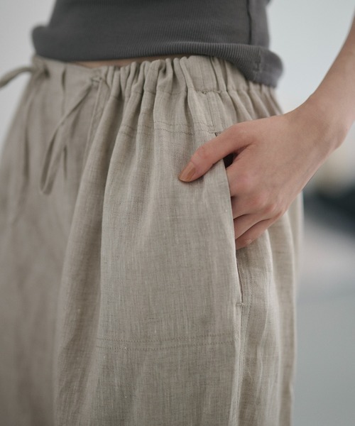 LAULEN（ローレン）の「linen relax pants /リネンリラックスパンツ（その他パンツ・レディース・アイボリー/ブルー/グレー・FREE）」の9枚目の写真
