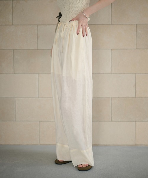 LAULEN（ローレン）の「linen relax pants /リネンリラックスパンツ（その他パンツ・レディース・アイボリー/ブルー/グレー・FREE）」の11枚目の写真