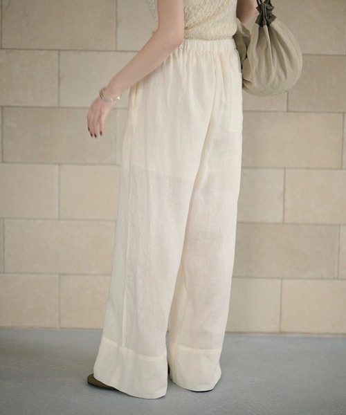 LAULEN（ローレン）の「linen relax pants /リネンリラックスパンツ（その他パンツ・レディース・アイボリー/ブルー/グレー・FREE）」の13枚目の写真