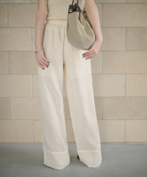LAULEN（ローレン）の「linen relax pants /リネンリラックスパンツ（その他パンツ・レディース・アイボリー/ブルー/グレー・FREE）」の14枚目の写真