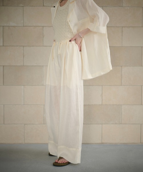 LAULEN（ローレン）の「linen relax pants /リネンリラックスパンツ（その他パンツ・レディース・アイボリー/ブルー/グレー・FREE）」の17枚目の写真