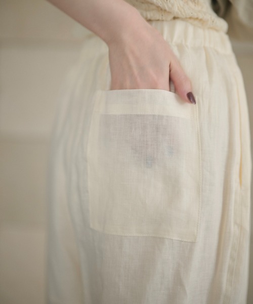 LAULEN（ローレン）の「linen relax pants /リネンリラックスパンツ（その他パンツ・レディース・アイボリー/ブルー/グレー・FREE）」の20枚目の写真