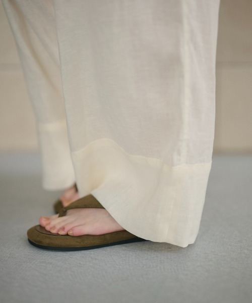 LAULEN（ローレン）の「linen relax pants /リネンリラックスパンツ（その他パンツ・レディース・アイボリー/ブルー/グレー・FREE）」の21枚目の写真