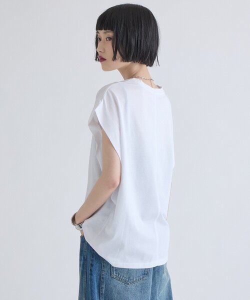 Lui's(ルイス)の「シルケットフォトフレンチスリーブT(Tシャツ/カットソー・レディース・オフホワイト/ブラック/チャコールグレー・FREE)」の22枚目の写真