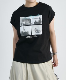 シルケットフォトフレンチスリーブT