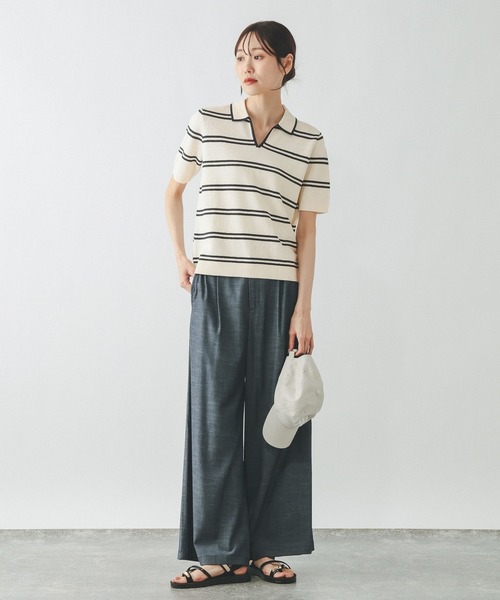 GLOBAL WORK（グローバルワーク）の「クロシェ風スキッパープルオーバー/665840（ニット/セーター・レディース・ブラウン系その他7/オフホワイト・MEDIUM/LARGE）」の3枚目の写真