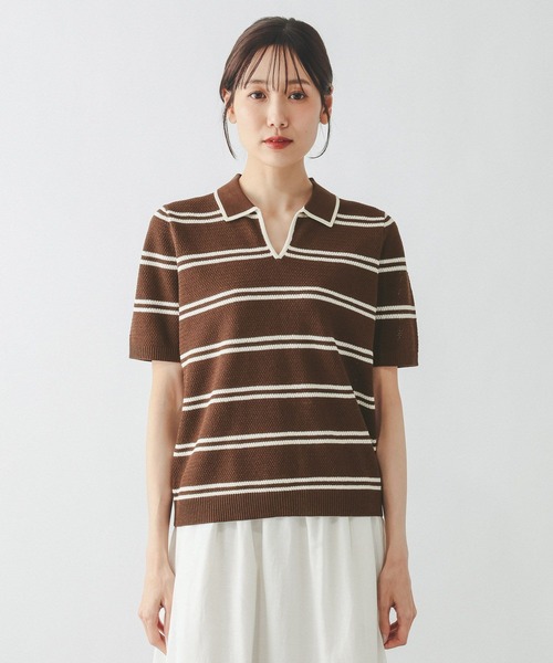 GLOBAL WORK（グローバルワーク）の「クロシェ風スキッパープルオーバー/665840（ニット/セーター・レディース・ブラウン系その他7/オフホワイト・MEDIUM/LARGE）」の12枚目の写真