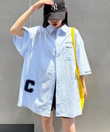 CIAOPANIC TYPY | 【UNISEX】ストライプ柄刺繍オーバーシャツ(シャツ/ブラウス)