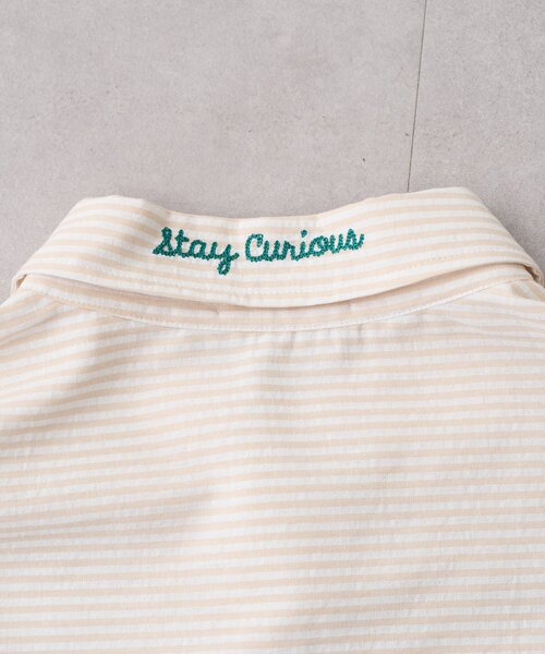 CIAOPANIC TYPY(チャオパニックティピー)の「【UNISEX】ストライプ柄刺繍オーバーシャツ(シャツ/ブラウス・レディース・ベージュ/ブルー/ブラック・ONE SIZE)」の21枚目の写真