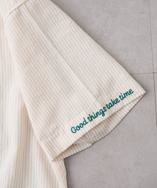 CIAOPANIC TYPY(チャオパニックティピー)の「【UNISEX】ストライプ柄刺繍オーバーシャツ(シャツ/ブラウス・レディース・ベージュ/ブルー/ブラック・ONE SIZE)」の18枚目の写真
