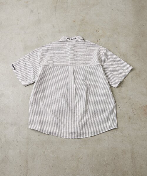 CIAOPANIC TYPY(チャオパニックティピー)の「【UNISEX】ストライプ柄刺繍オーバーシャツ(シャツ/ブラウス・レディース・ベージュ/ブルー/ブラック・ONE SIZE)」の9枚目の写真