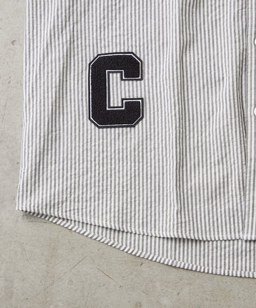 CIAOPANIC TYPY(チャオパニックティピー)の「【UNISEX】ストライプ柄刺繍オーバーシャツ(シャツ/ブラウス・レディース・ベージュ/ブルー/ブラック・ONE SIZE)」の5枚目の写真