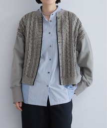 NOMBRE IMPAIR（ノンブルアンペール）の「【予約】ケーブル×裏毛コンビ ショートカーディガン（カーディガン/ボレロ）」