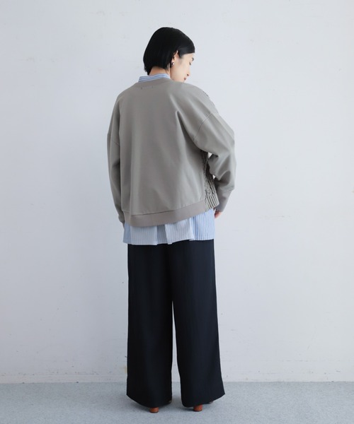 NOMBRE IMPAIR(ノンブルアンペール)の「【予約】ケーブル×裏毛コンビ ショートカーディガン(カーディガン/ボレロ・レディース・ベージュ/グレー・FREE)」の5枚目の写真