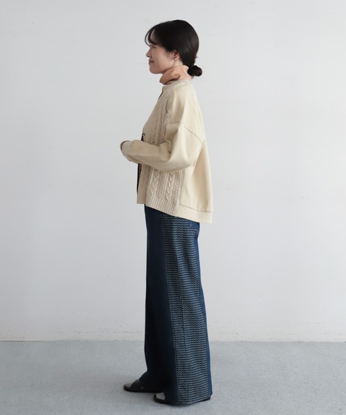 NOMBRE IMPAIR(ノンブルアンペール)の「【予約】ケーブル×裏毛コンビ ショートカーディガン(カーディガン/ボレロ・レディース・ベージュ/グレー・FREE)」の11枚目の写真