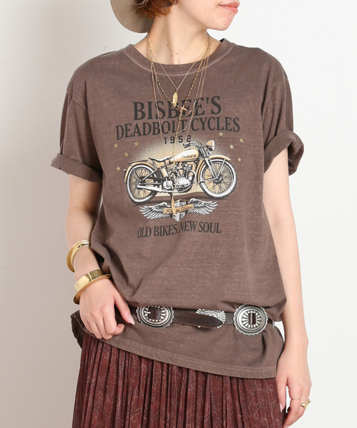 GOOD ROCK SPEED(グッドロックスピード)の「【GOOD ROCK SPEED】追加BISBEE'S biker Tsh(Tシャツ/カットソー・レディース・ブラウン・FREE)」の2枚目の写真