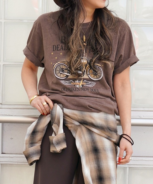 GOOD ROCK SPEED(グッドロックスピード)の「【GOOD ROCK SPEED】追加BISBEE'S biker Tsh(Tシャツ/カットソー・レディース・ブラウン・FREE)」の8枚目の写真
