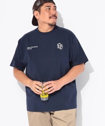 Tシャツ 半袖 メンズ 大きいサイズ 2ポイント刺繍 クルーネック カットソー B＆T CLUB (ビーアンドティークラブ)